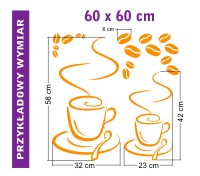 Naklejki Filiżanki kawy o wym. 60x60 cm