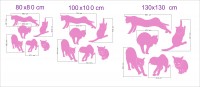 Koty o wym. 80 cm, 100 cm, 130 cm - naklejki matowe