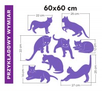Naklejki cienne Kotki o wym. 60x60 cm