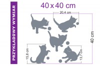 Naklejki welurowe Kotki o wym. 40x40 cm