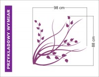 Motyw kwiatowy naklejka welurowa o wym. 98x88 cm
