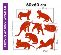 Naklejki welurowe Koty o wym. 60x60 cm