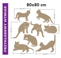 Welurowa naklejka Koty o wym. 80x80 cm