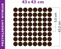 Zestaw welurowych naklejek kropek o wym. 43x43 cm